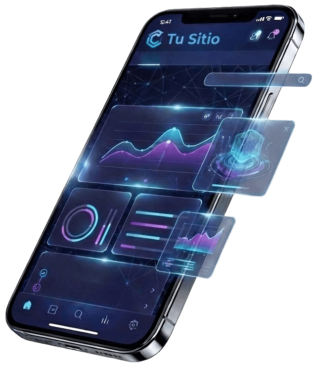 Vista móvil del sitio web profesional optimizado para celulares