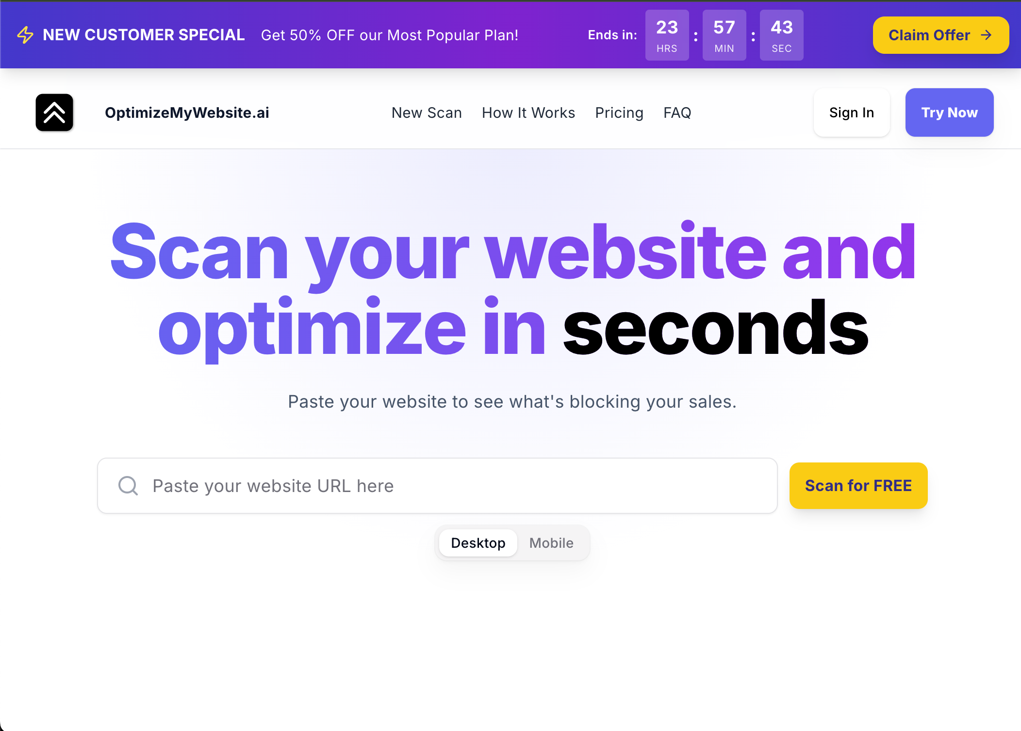 Optimize My Website portfolio preview